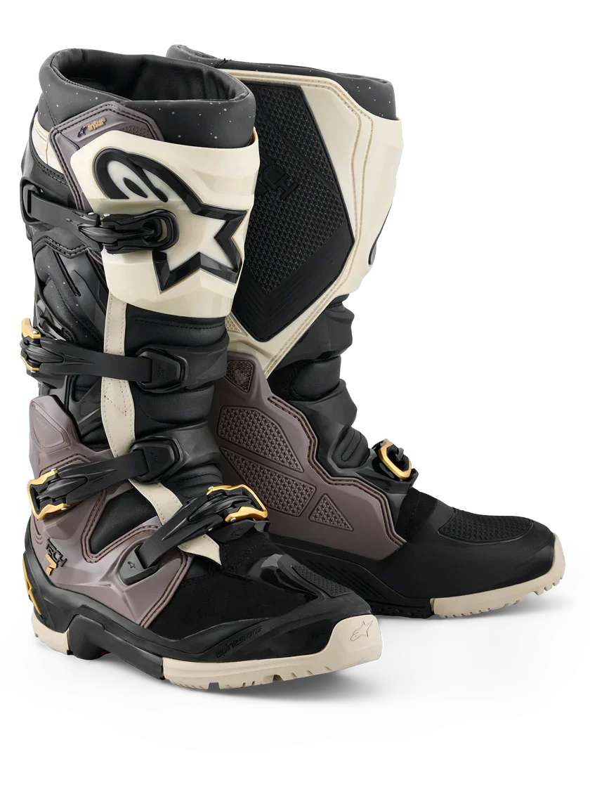 Bota Alpinestars Tech 7 Enduro Drystar 26 Preto/Cinza Escuro/Gold